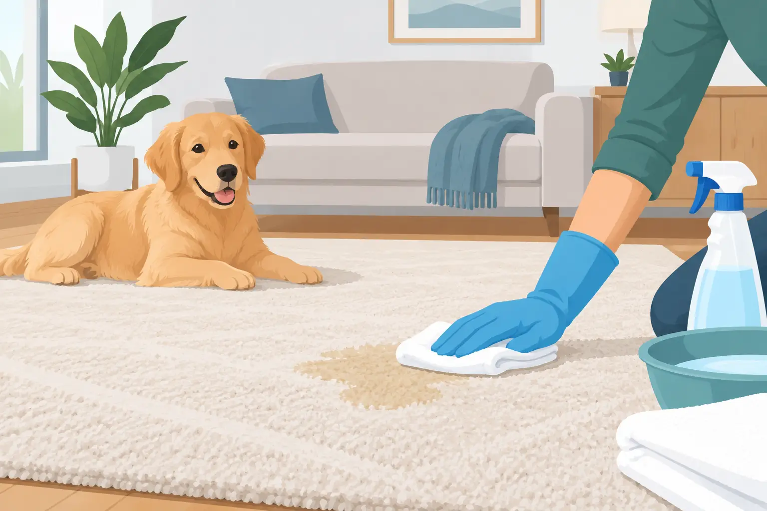 How to Remove Pet Urine From a Rug Safely