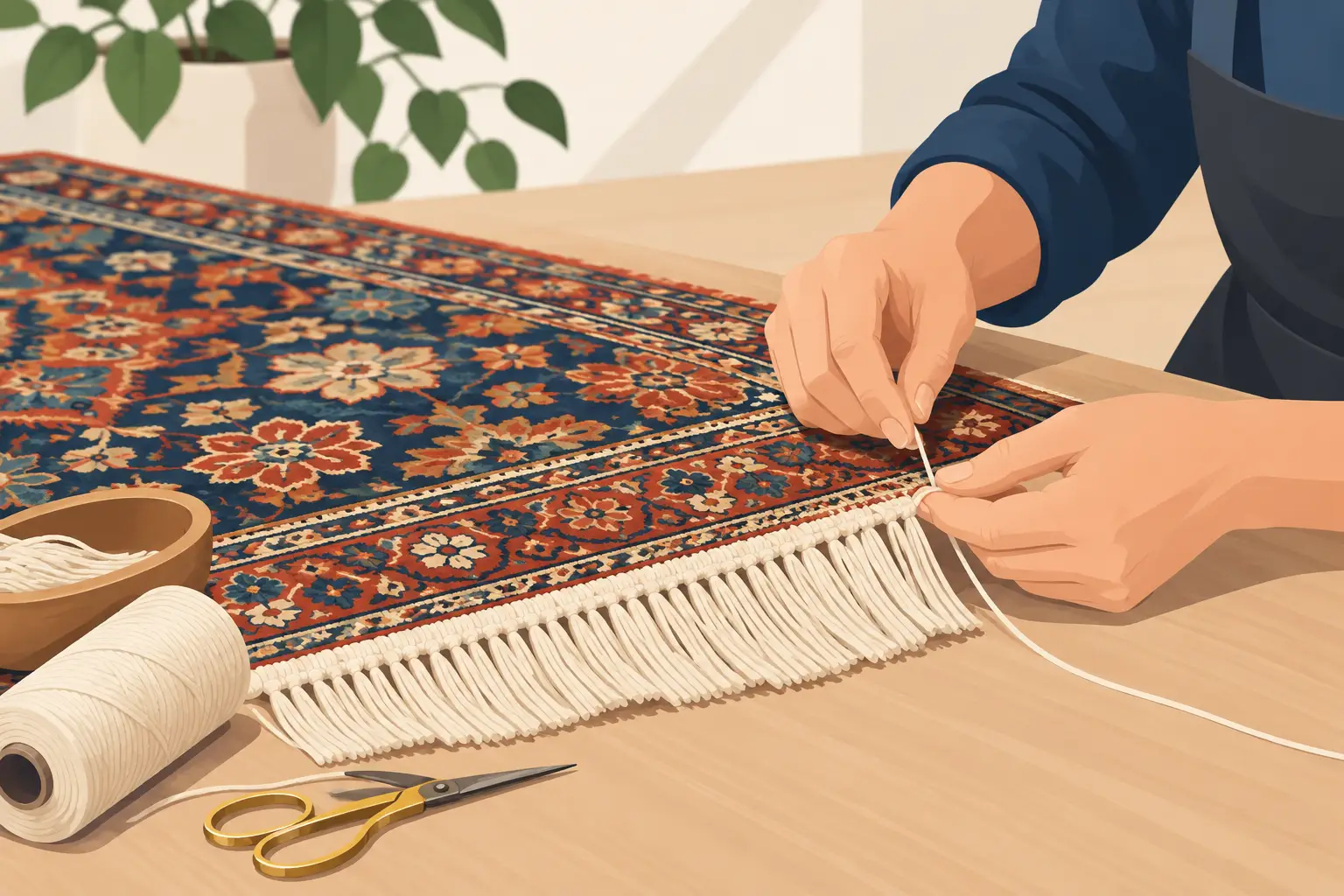 Rug Fringe Repair Service for Heirloom Rugs